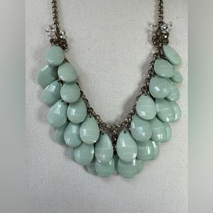 Drippy mint green tear drop statement necklace